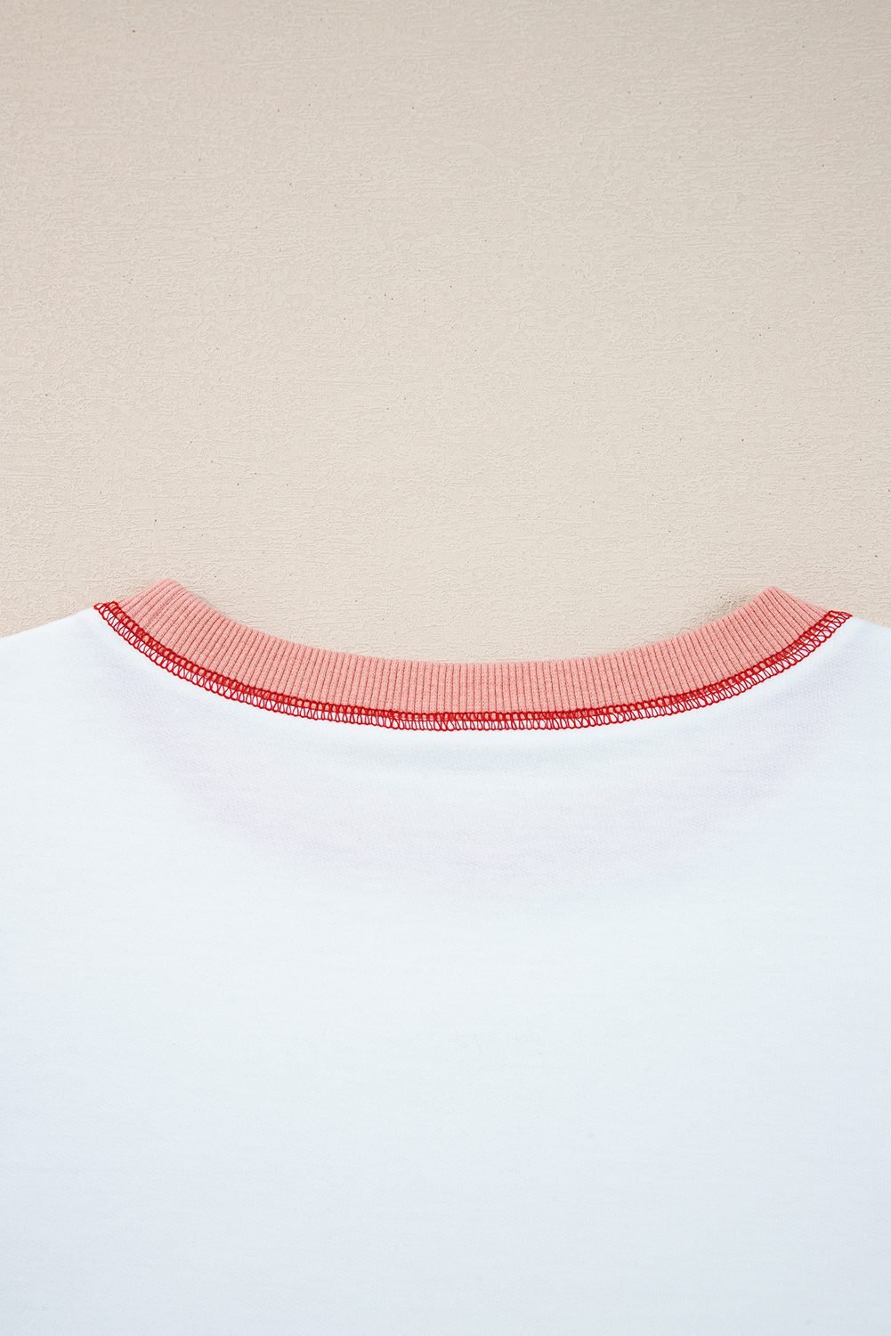 Red Stripe Colorblock Patchwork Contrast Stitching Oversize Sweatshirt