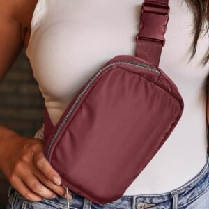 Red Waterproof Zipped Crossbody Chest Bag 20*5*14Cm