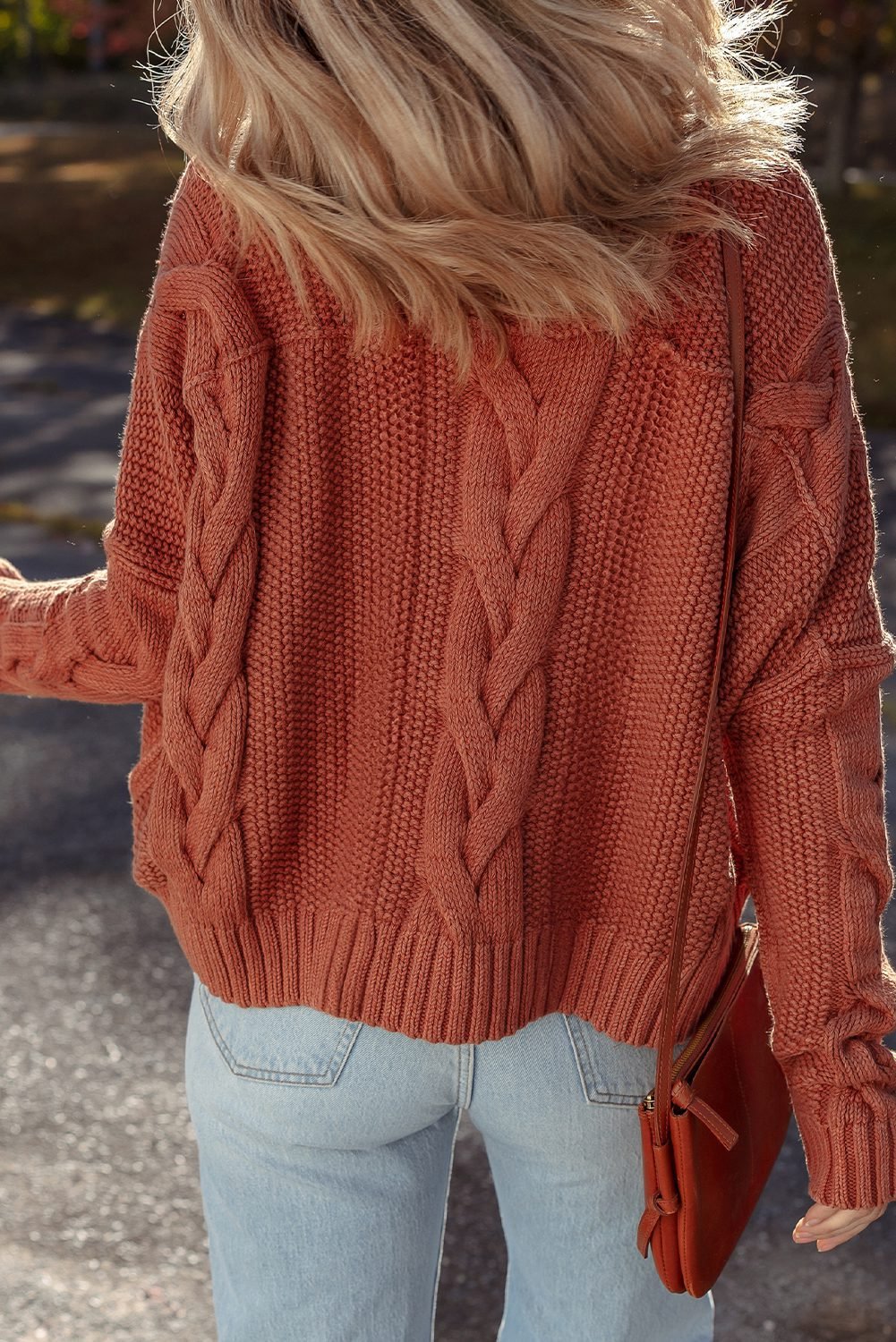 Redwood Burl Chunky Fit Slouchy Textured Knit Sweater