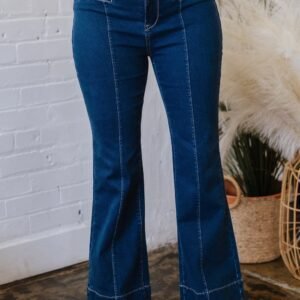 Sail Blue Center Seam Deep Wash Straight Jeans