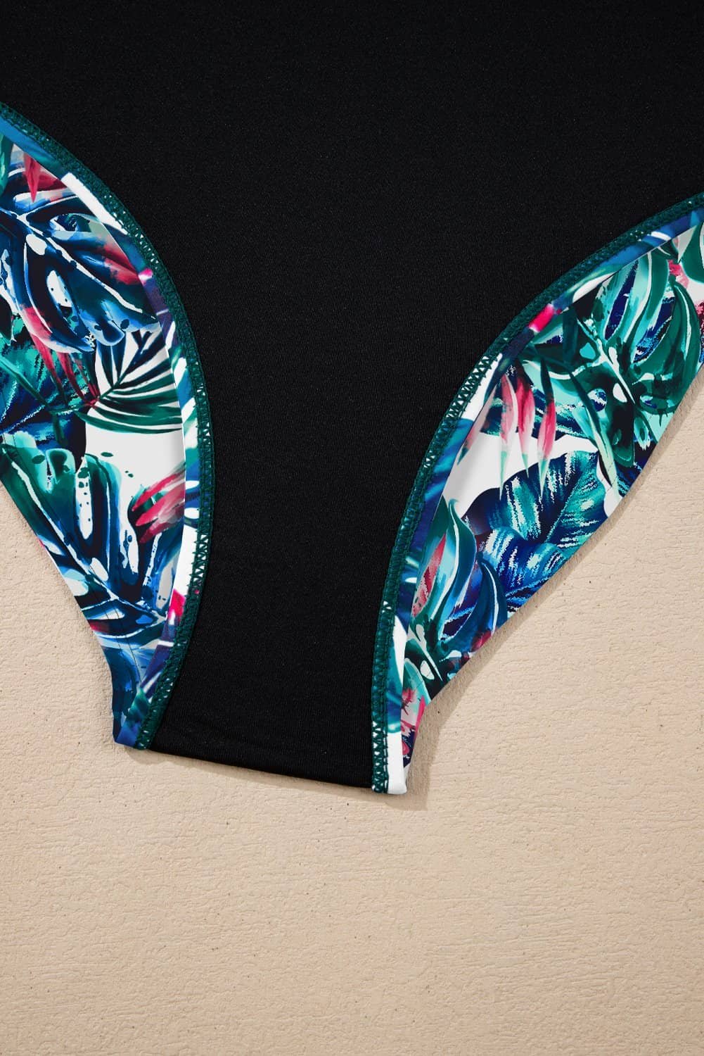 Sea Green Drawstring Tummy Control Mix-And-Match 2Pcs Tankini Swimsuit