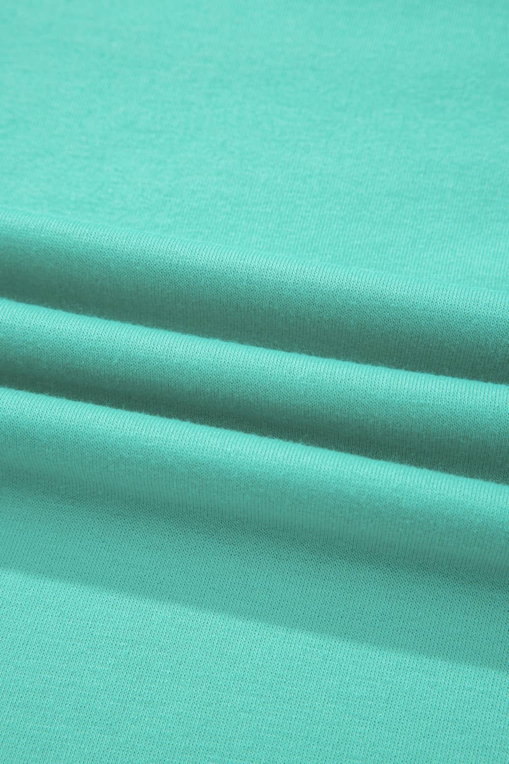 Sea Green Drop Shoulder V Neck Pullover Top And Drawstring Short Plus Size Set