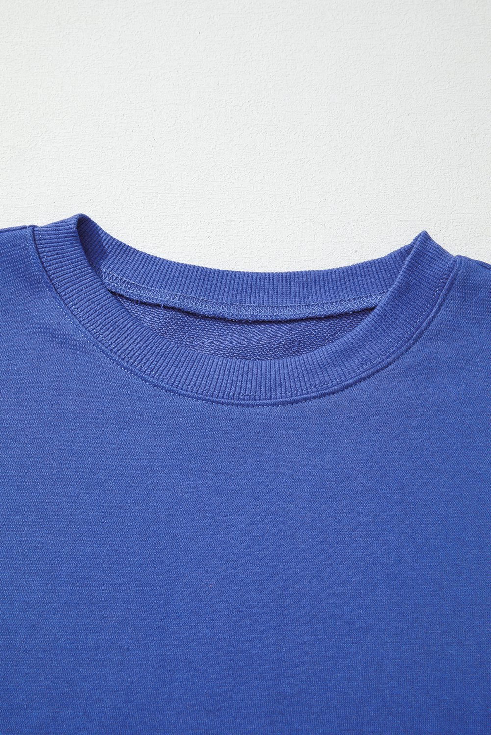 Sky Blue Varsity Striped Detail Drop Shoulder Oversized Sweatshirt