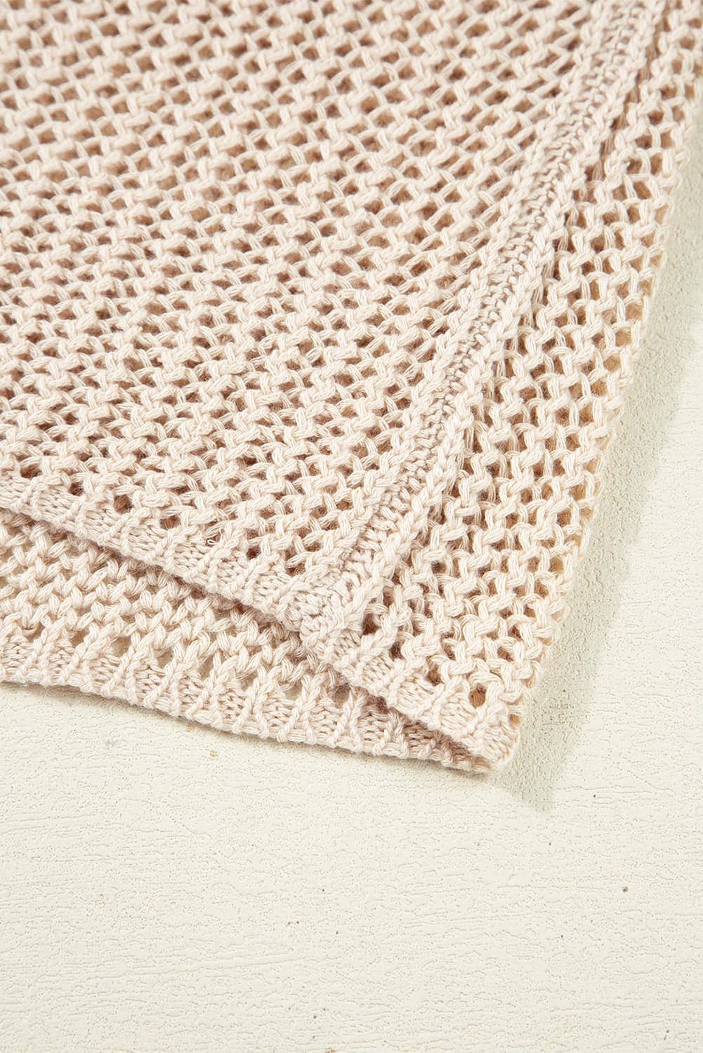 Smoke Gray Crochet Hollow-Out Jumper Top Sweater