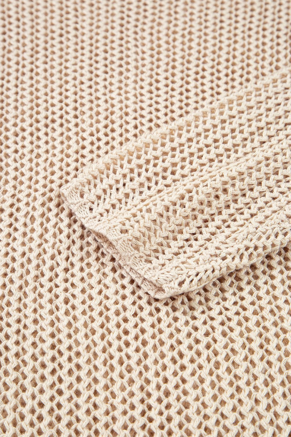 Smoke Gray Crochet Hollow-Out Jumper Top Sweater
