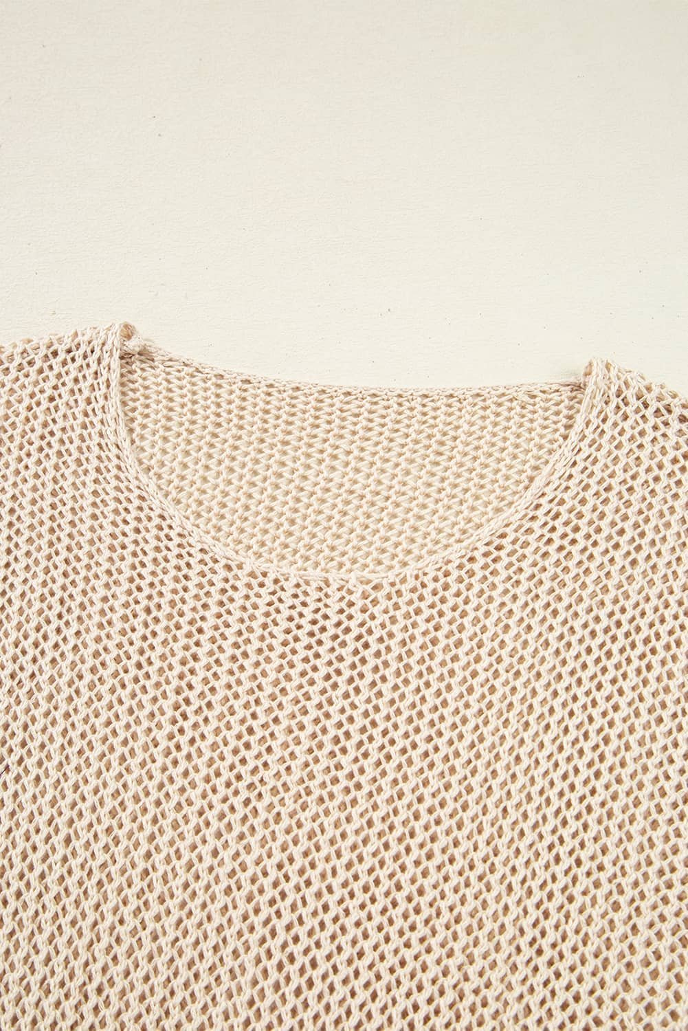Smoke Gray Crochet Hollow-Out Jumper Top Sweater