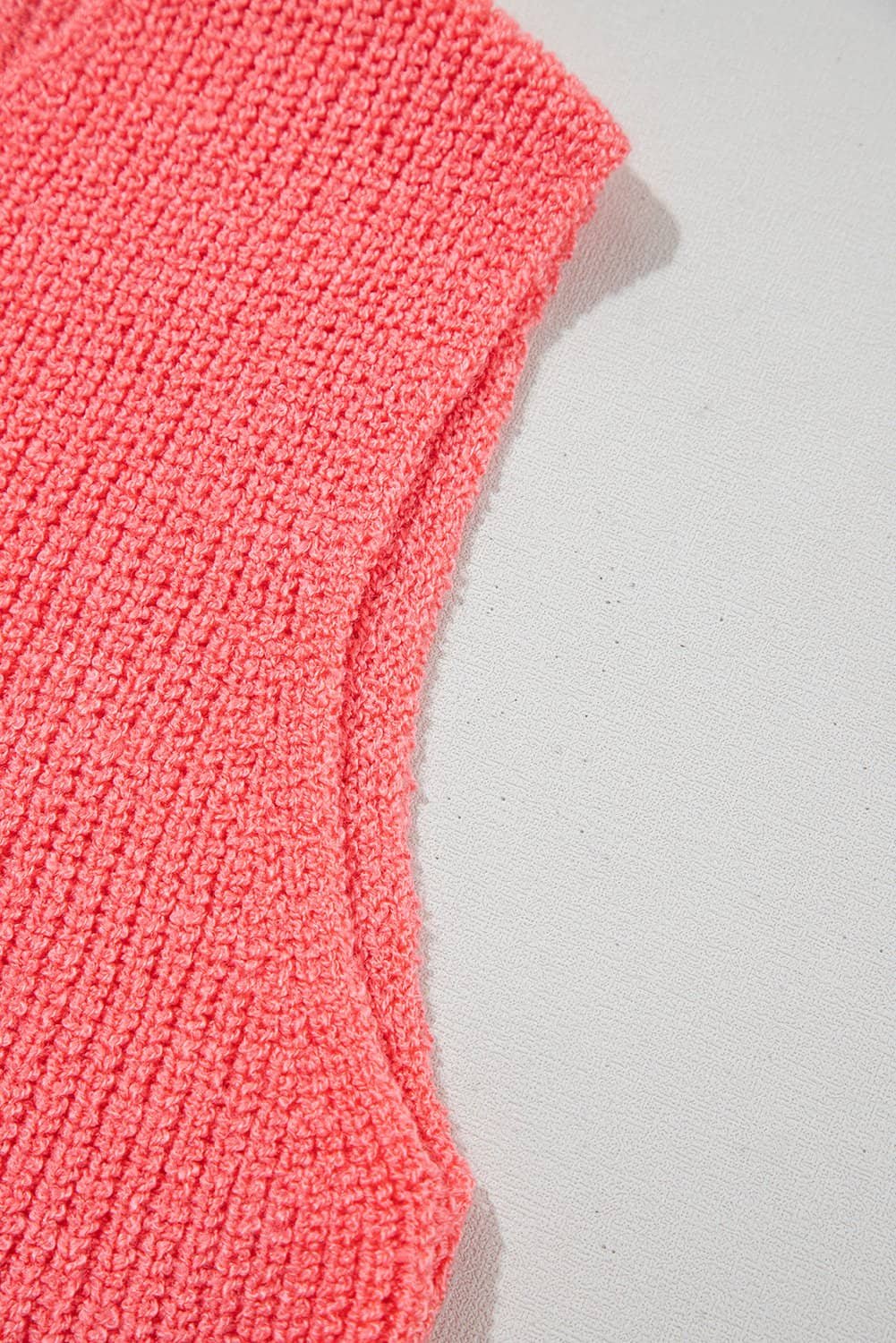 Tomato Red Lace-Up Front V Neck Sweater Vest