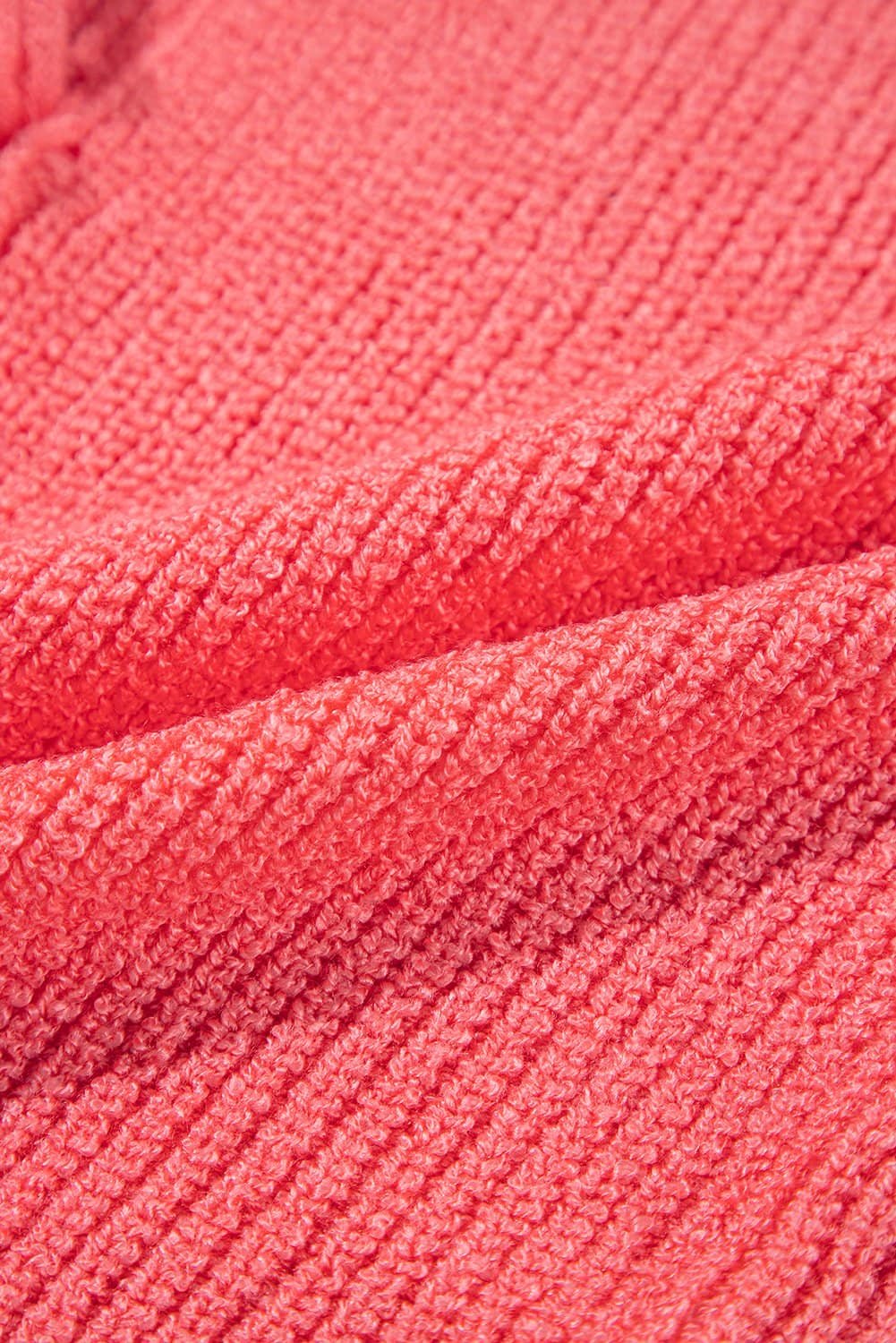 Tomato Red Lace-Up Front V Neck Sweater Vest