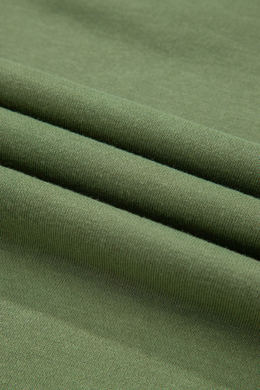Vineyard Green Contrast Striped Patchwork Zip Collar Pullover Sweatshirt