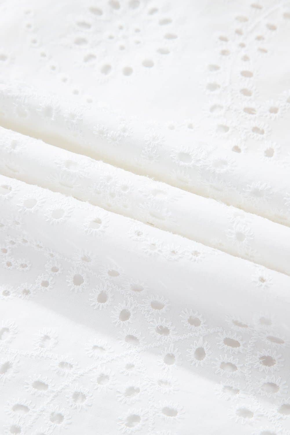 White Broderie Anglaise Ruffle Short Sleeve Blouse