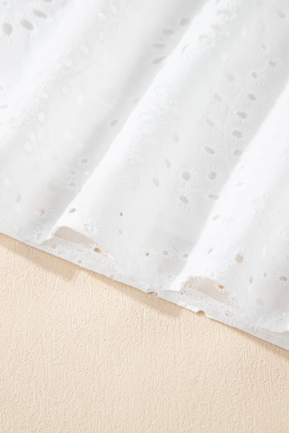 White Broderie Anglaise Ruffle Short Sleeve Blouse