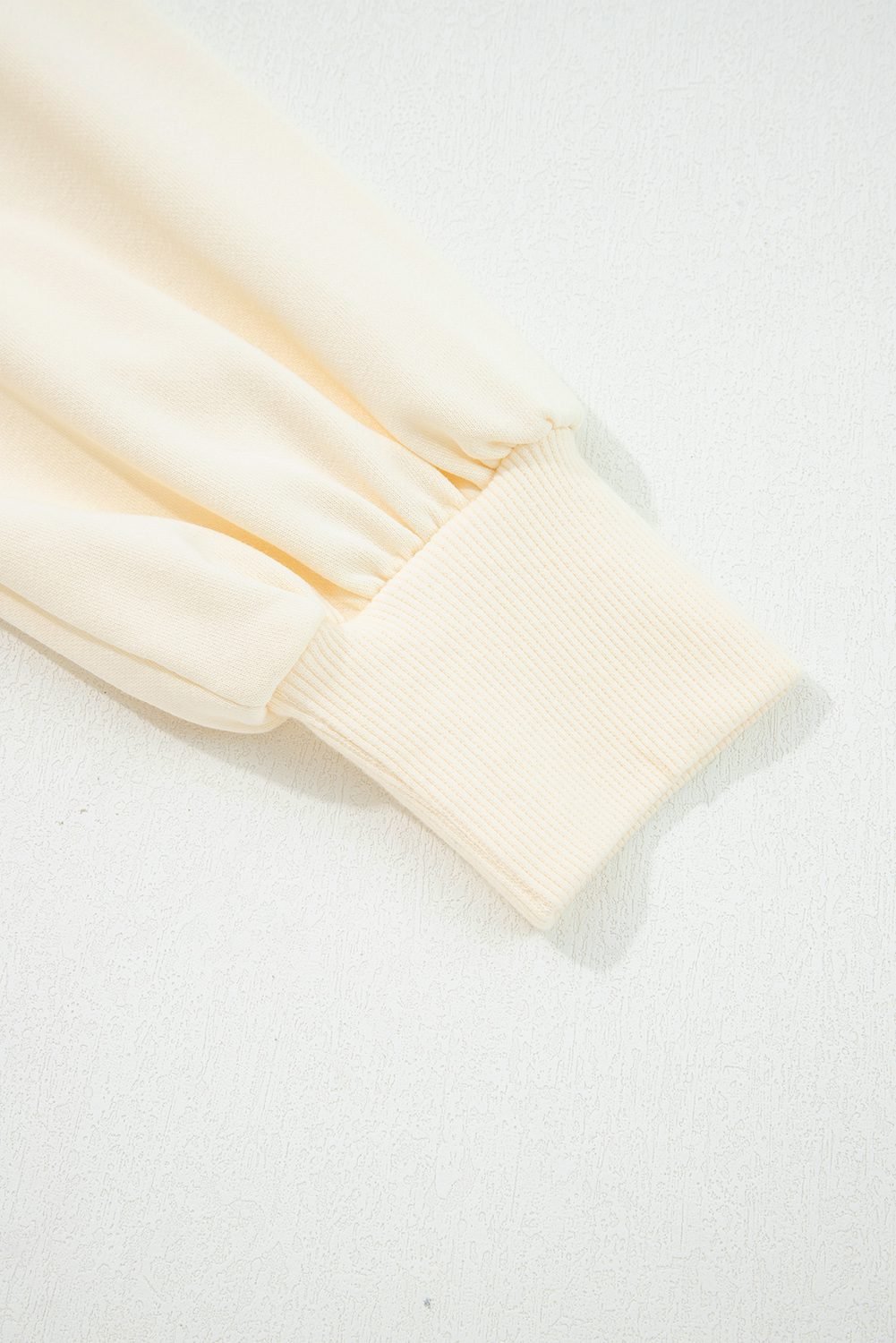White Button Striped Collar Patchwork Puff Sleeve Sweatshirt