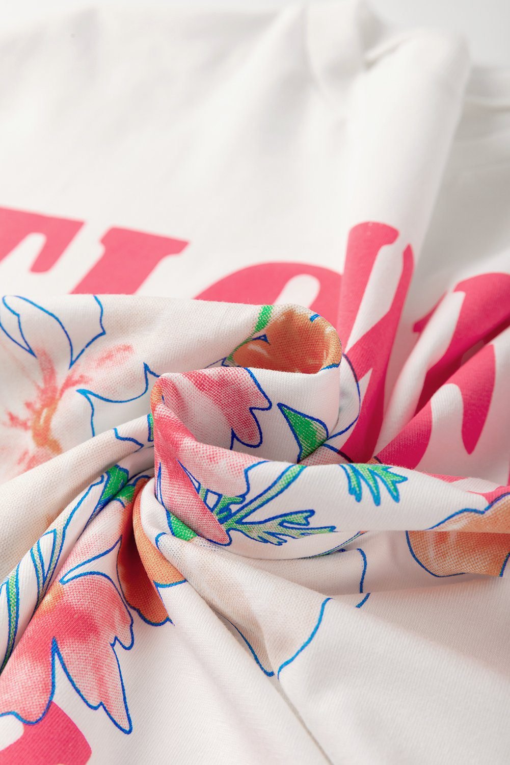 White Flower Market Graphic T Shirt