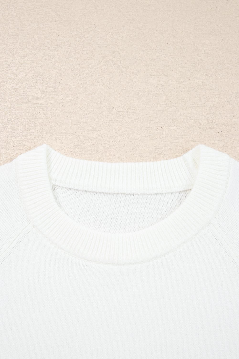 White Merry Letter Pattern Christmas Raglan Sleeve Sweater