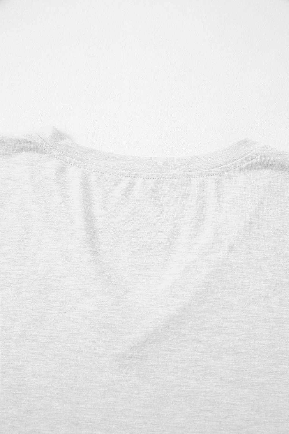 White Solid Color V Neck Long Sleeve Stretchy Top