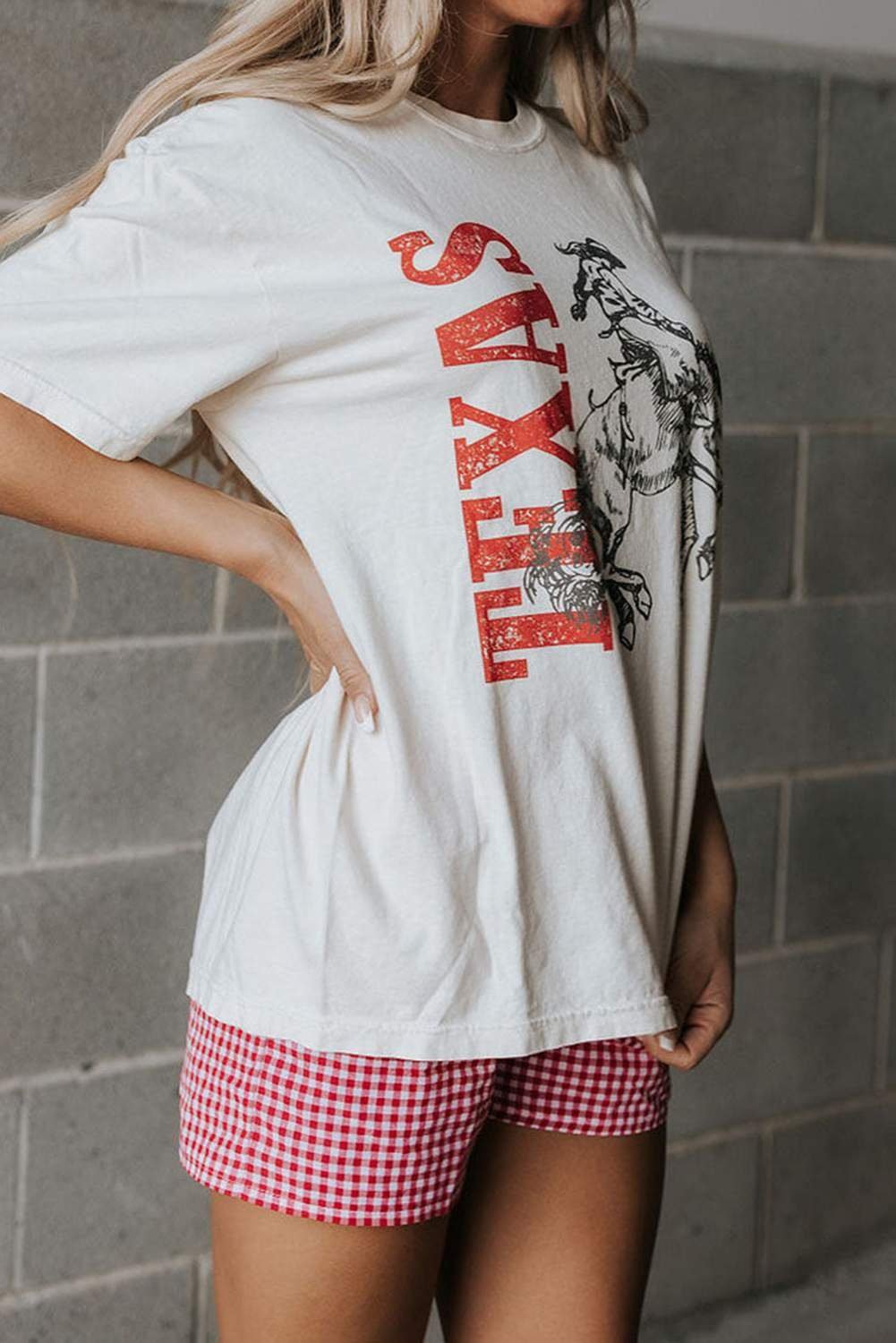 White Texas Cowboy Printed Western Fashion T Shirt
