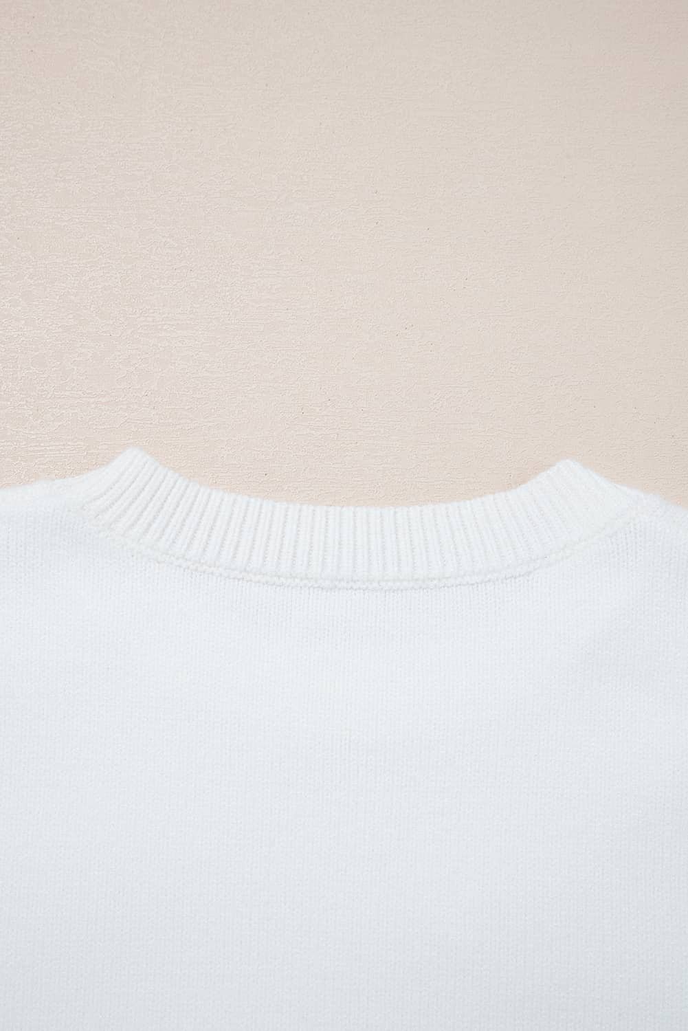 White Tinsel Western Boots Horseshoe Star Knit Crew Neck Sweater