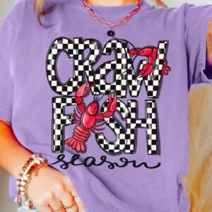 Wisteria Craw Fish Season Graphic Short Sleeve Top