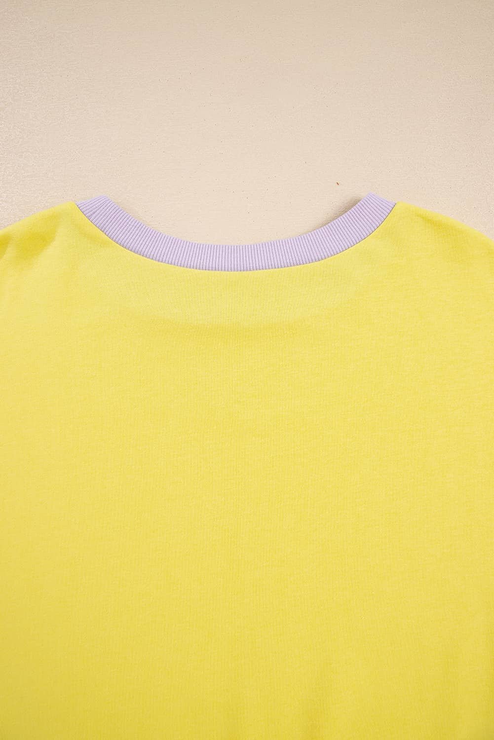 Yellow Striped Color Block Patchwork Crewneck Plus Size Pullover Sweatshirt