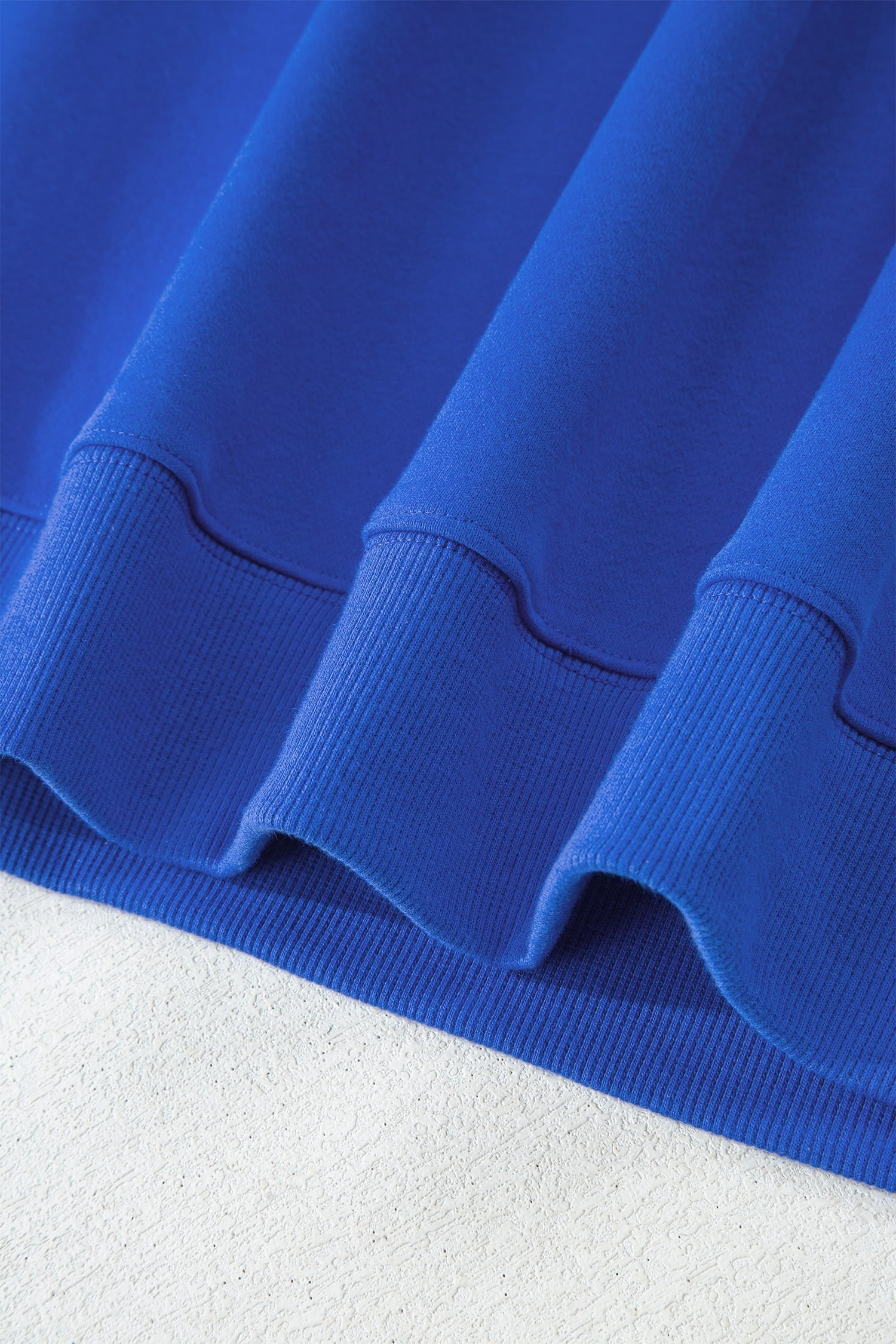 Dark Blue Solid Color Oversized Mock Neck Sweatshirt - Image 18