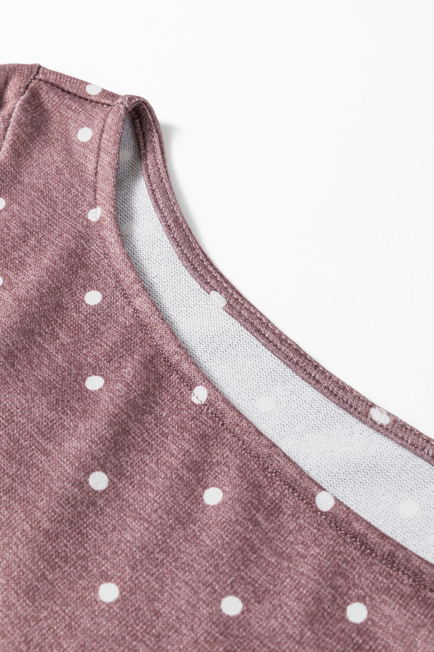 Dark Brown Polka Dot Boat Neck Knit Long Sleeve T Shirt - Image 7