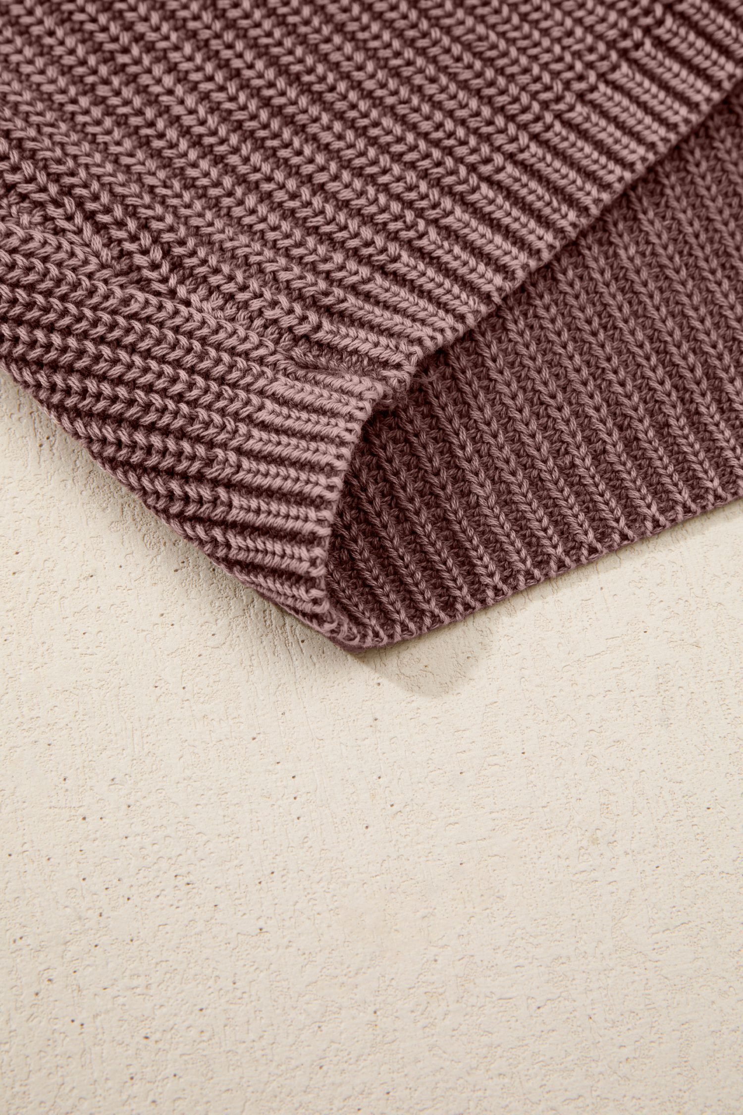 Dark Brown Mineral Washed Knit Button Polo Collar Loose Sweater