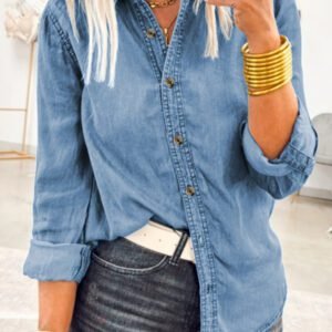 Myosotis Buttoned Down Slim Denim Shirt