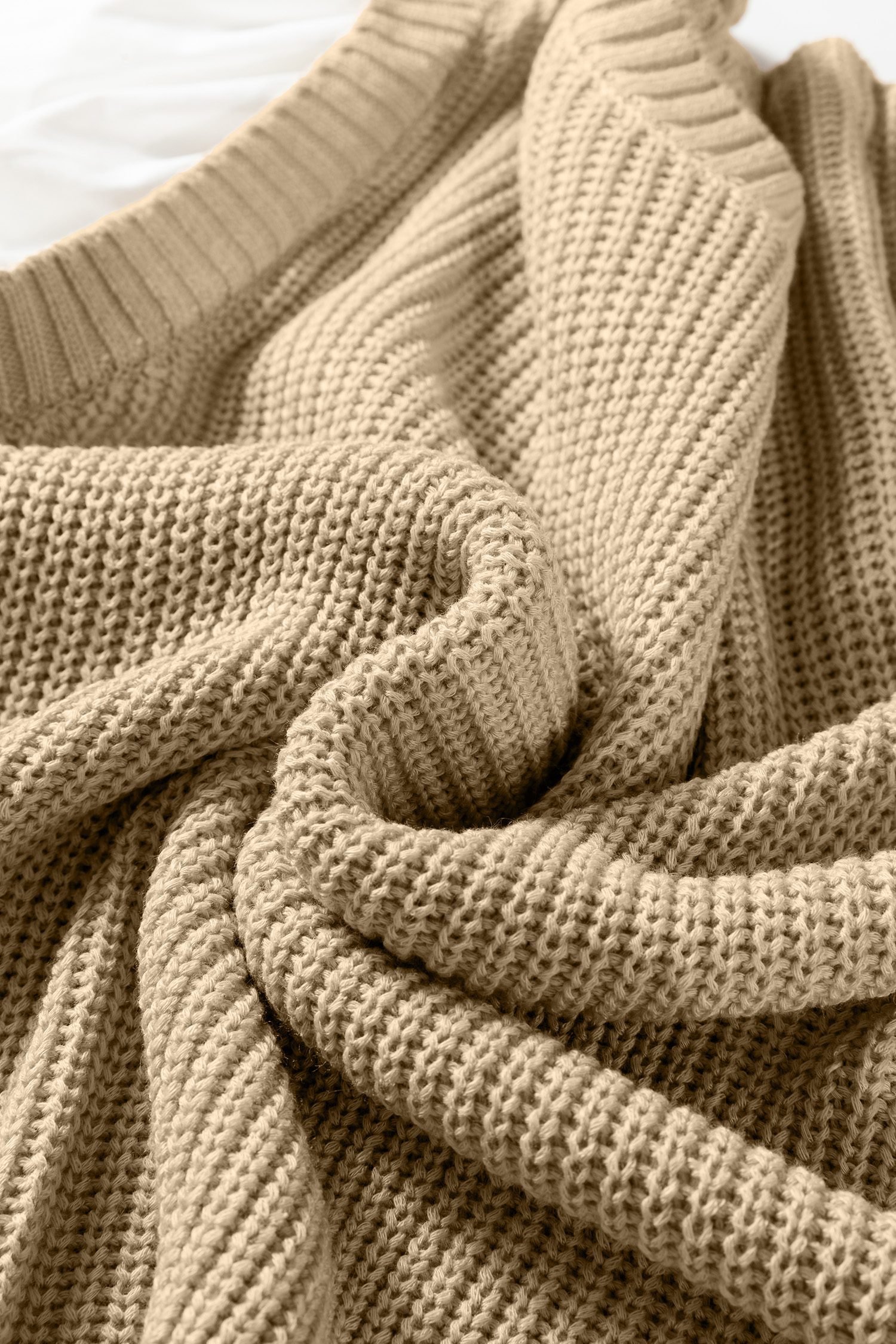 Light French Beige Round Neck Knit Contrast Short Sleeve Patchwork Sweater Top - Image 10