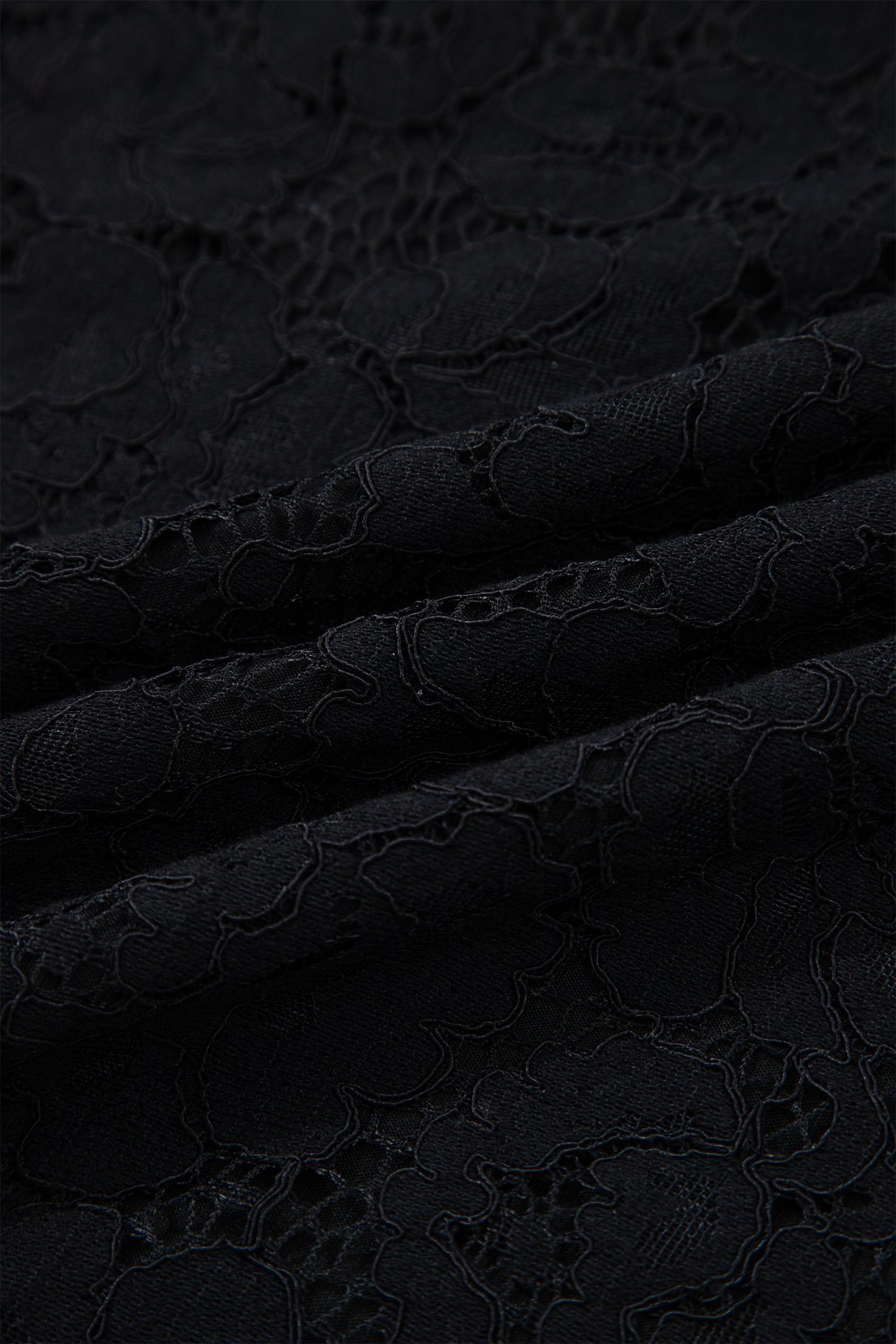 Black Floral Lace Overlay Tassel Tie Short Sleeve Beach Vacation Loose Maxi Dress