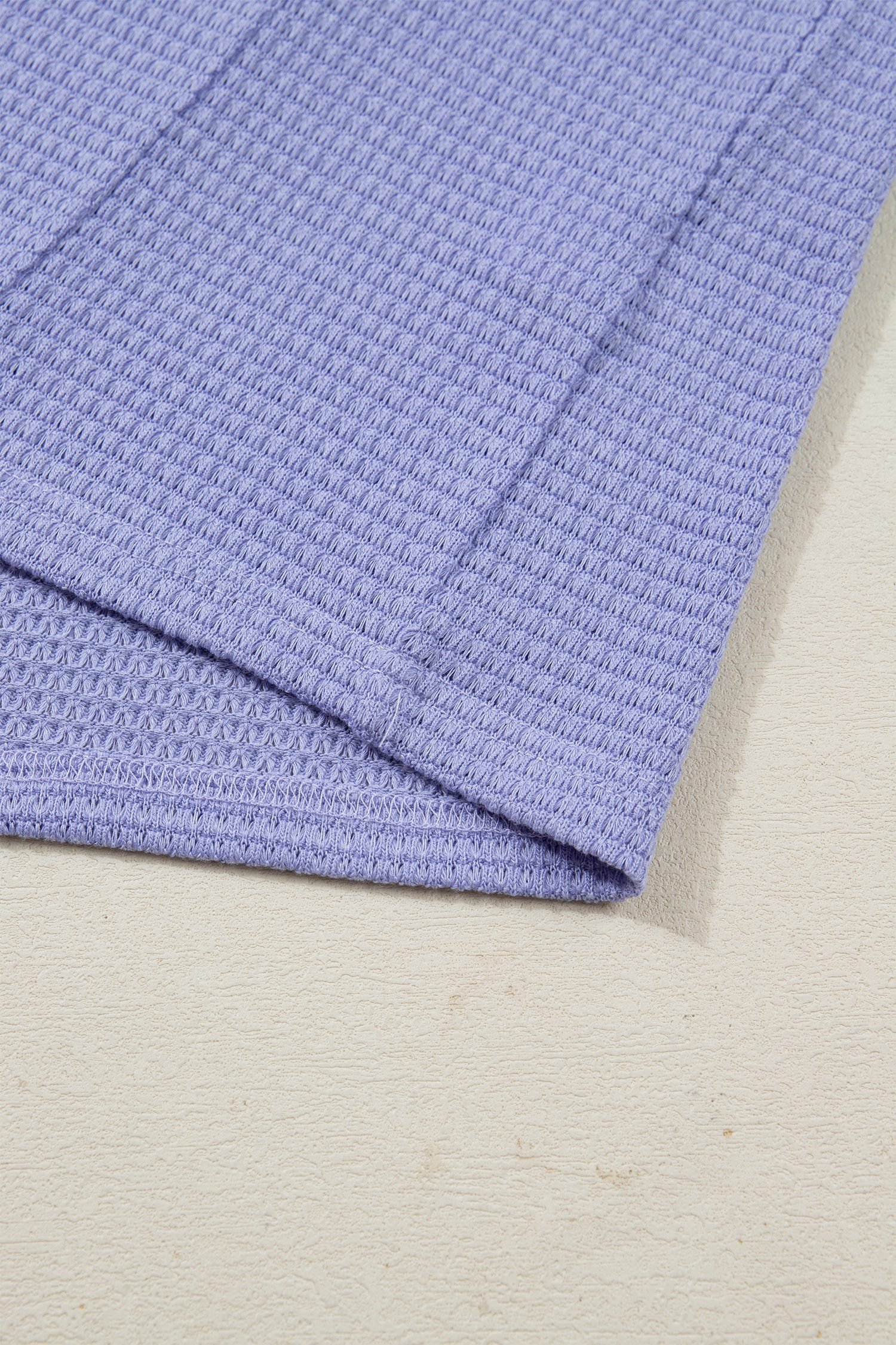 Wisteria Waffle V Neck Short Sleeve Knit Top - Image 10