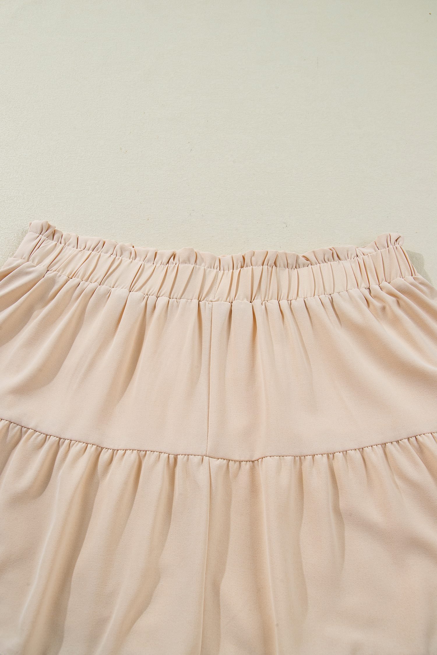 Parchment Plus Size Frilled Elastic Waist Lace Trim Boho Ruffled Shorts