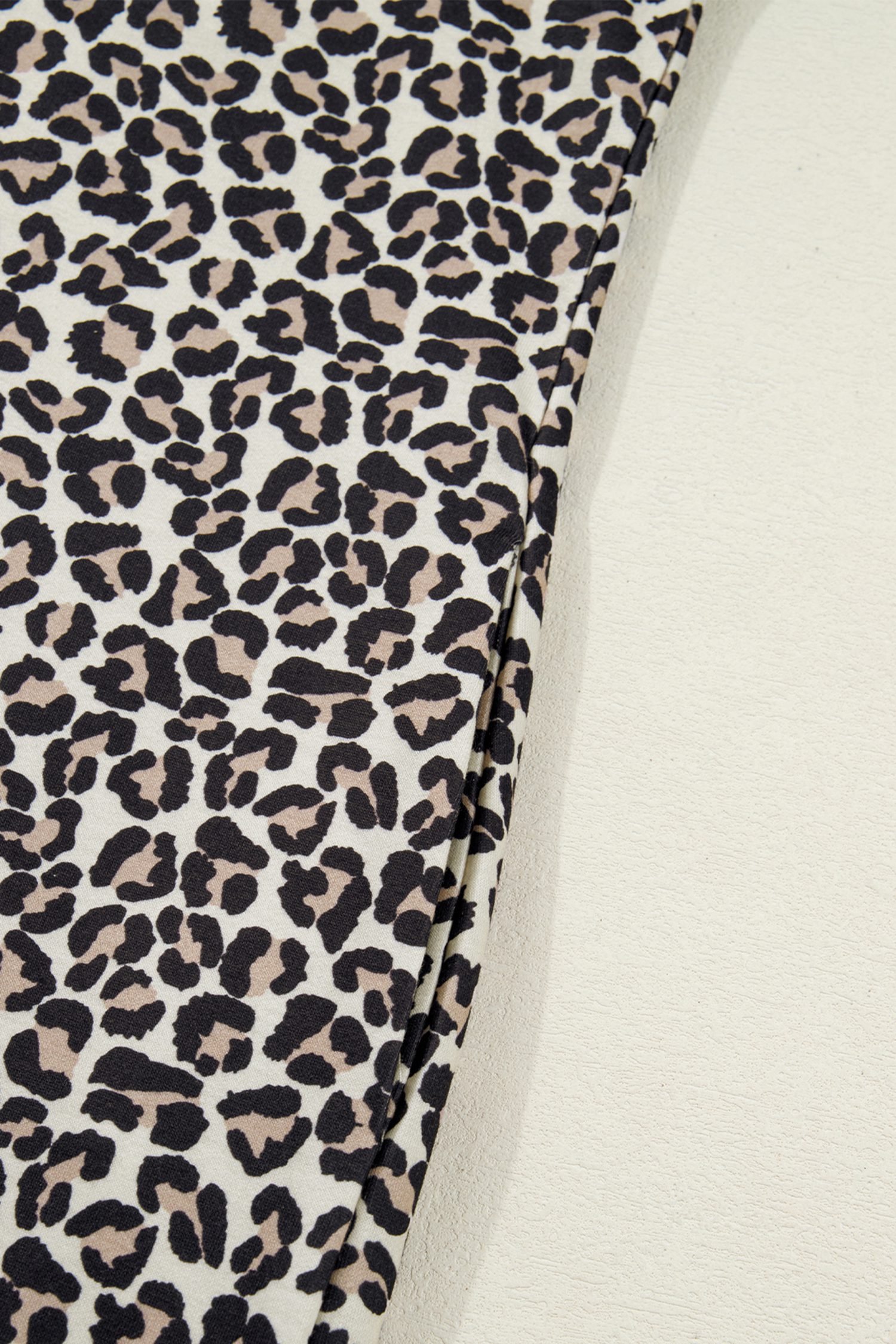 Khaki Leopard Print Zip Neck Striped Webbing Patchwork T Shirt Mini Dress