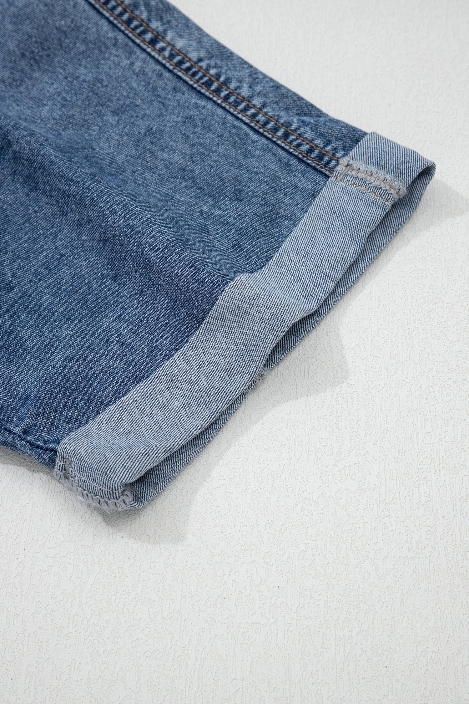 Ashleigh Blue Button Flap Pocket Cuffed Short Sleeve Denim Shirt