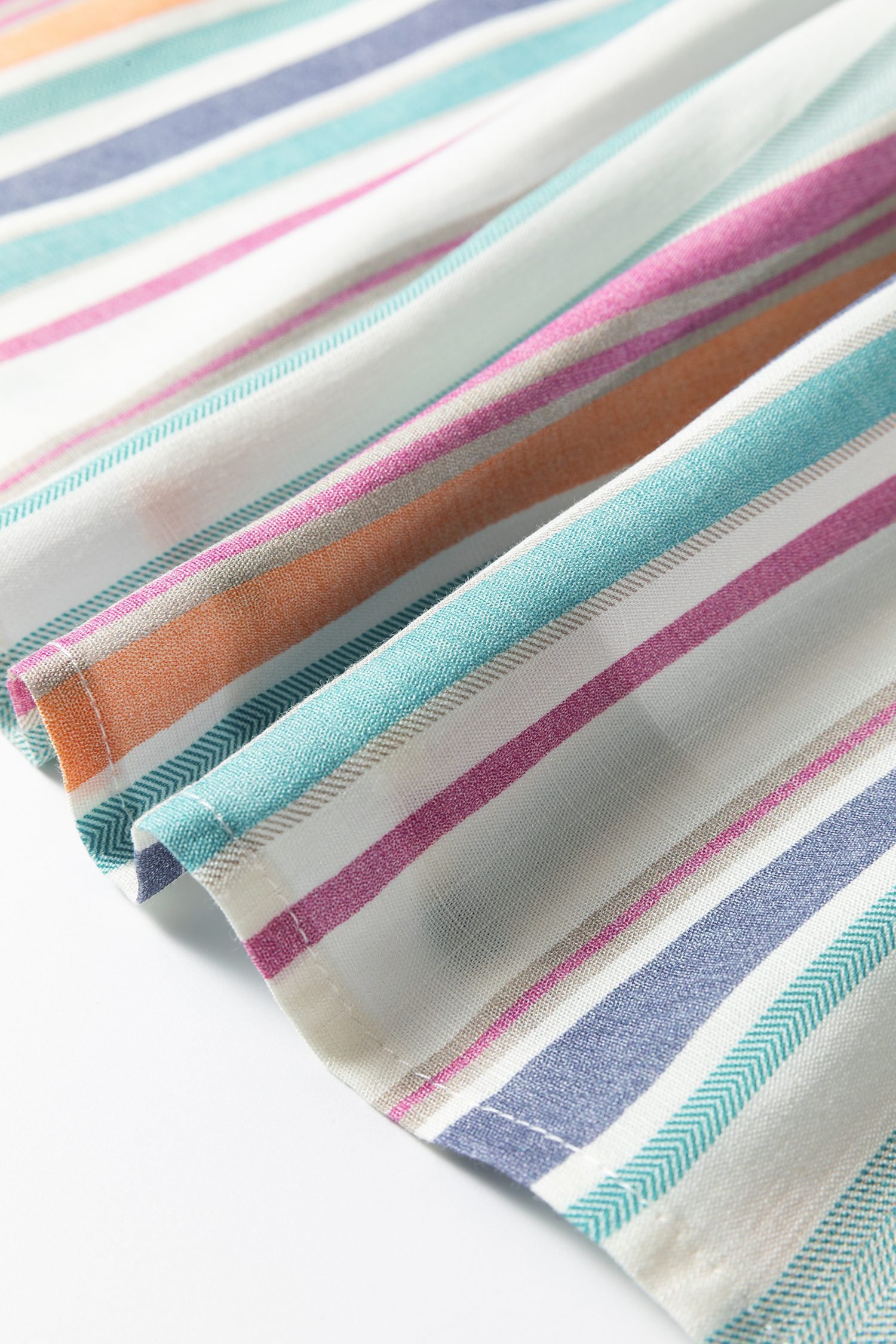 Light Blue Lace Hollow-out Insert Flutter Sleeve Striped Blouse