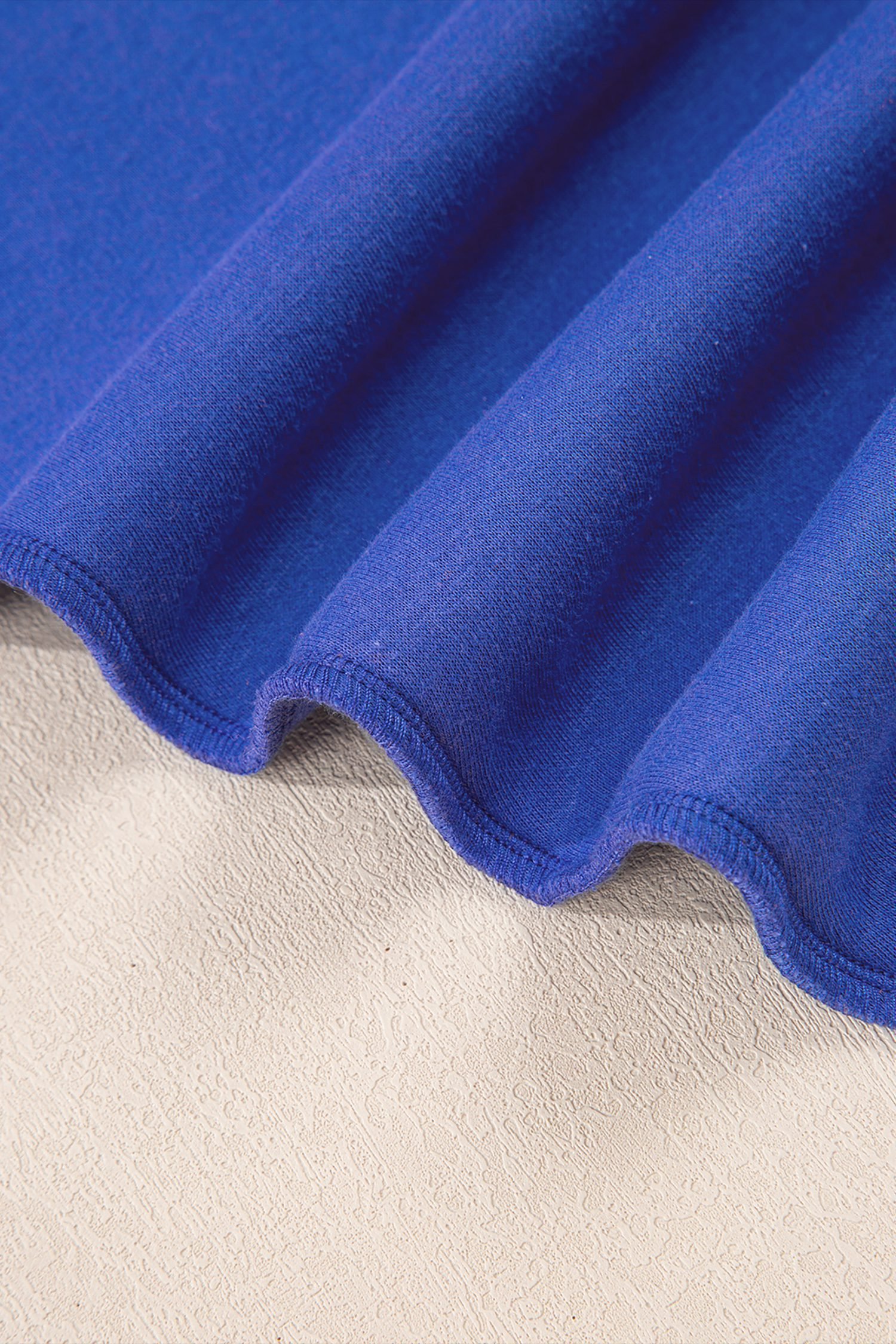 Dark Blue Oversize Drop Shoulder Reversible Mock Neck Sweatshirt