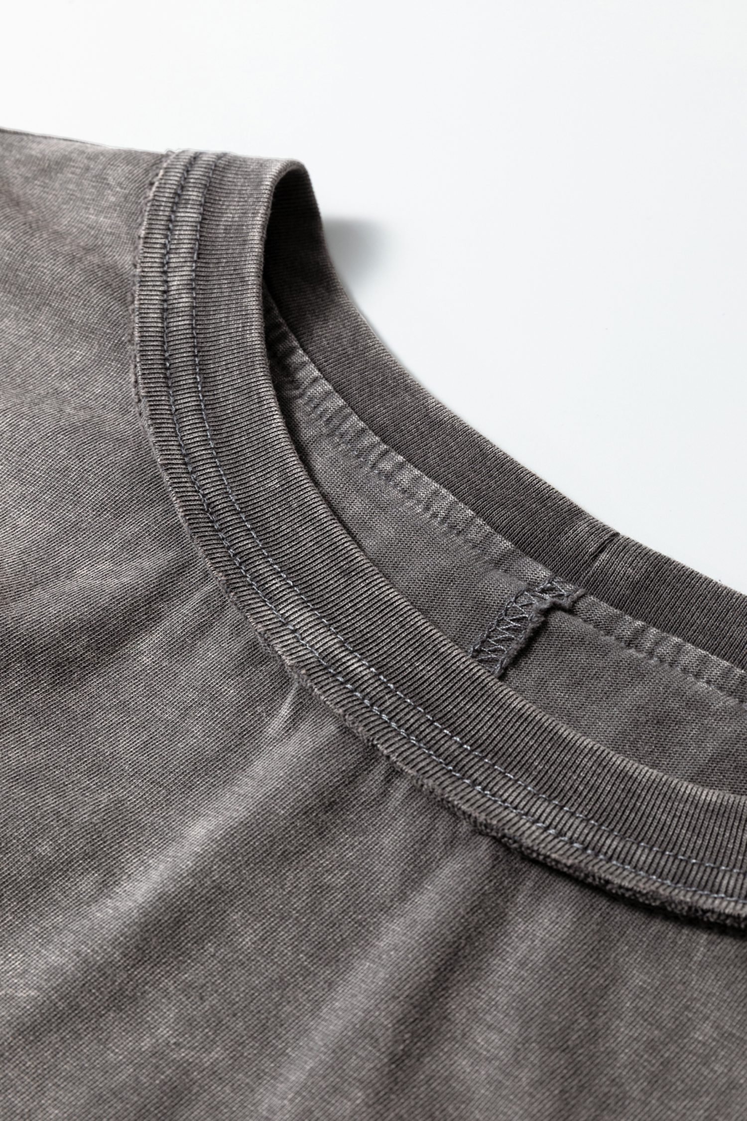 Medium Grey Mineral Wash Boxy Fit Cotton Tank Top