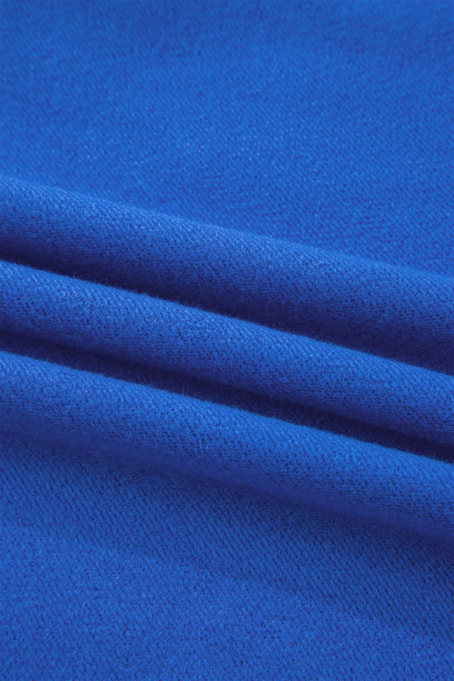 Dark Blue Solid Color Oversized Mock Neck Sweatshirt - Image 20