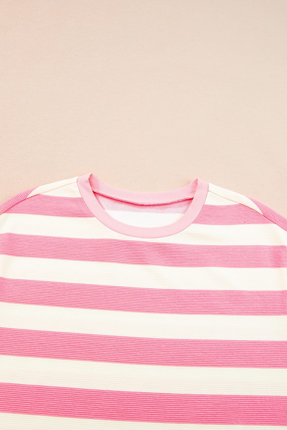 Pink Stripe Cap Sleeve Shift T Shirt Dress
