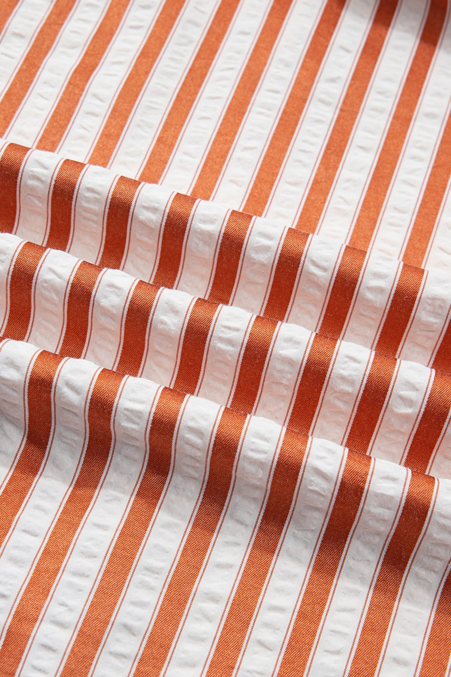 Brown Stripe Pinched V Neck Turn-up Cuffs Shift Mini Dress - Image 9