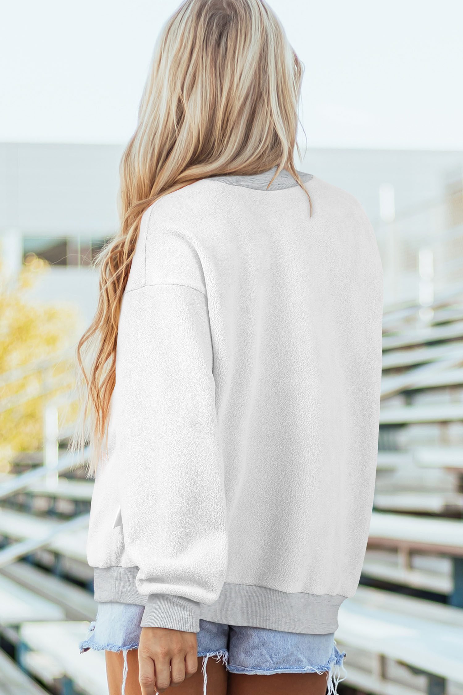 Light Grey TN TENNESSEE Double Printed Reversible Mock Neck Sweatshirt