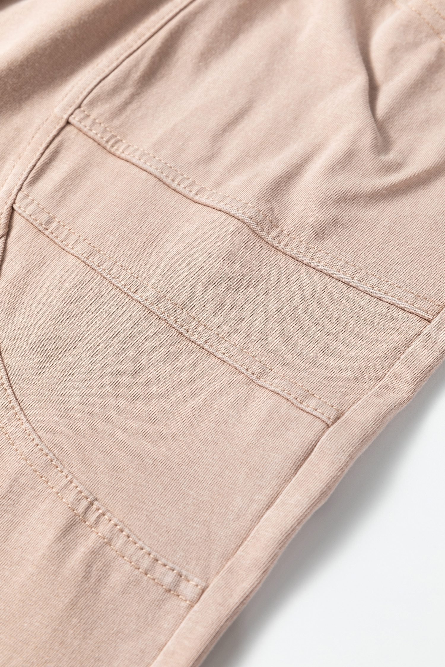 Smoke Gray Solid Color Mineral Wash Piping Trim Pocketed Wide Leg Pants - Image 11