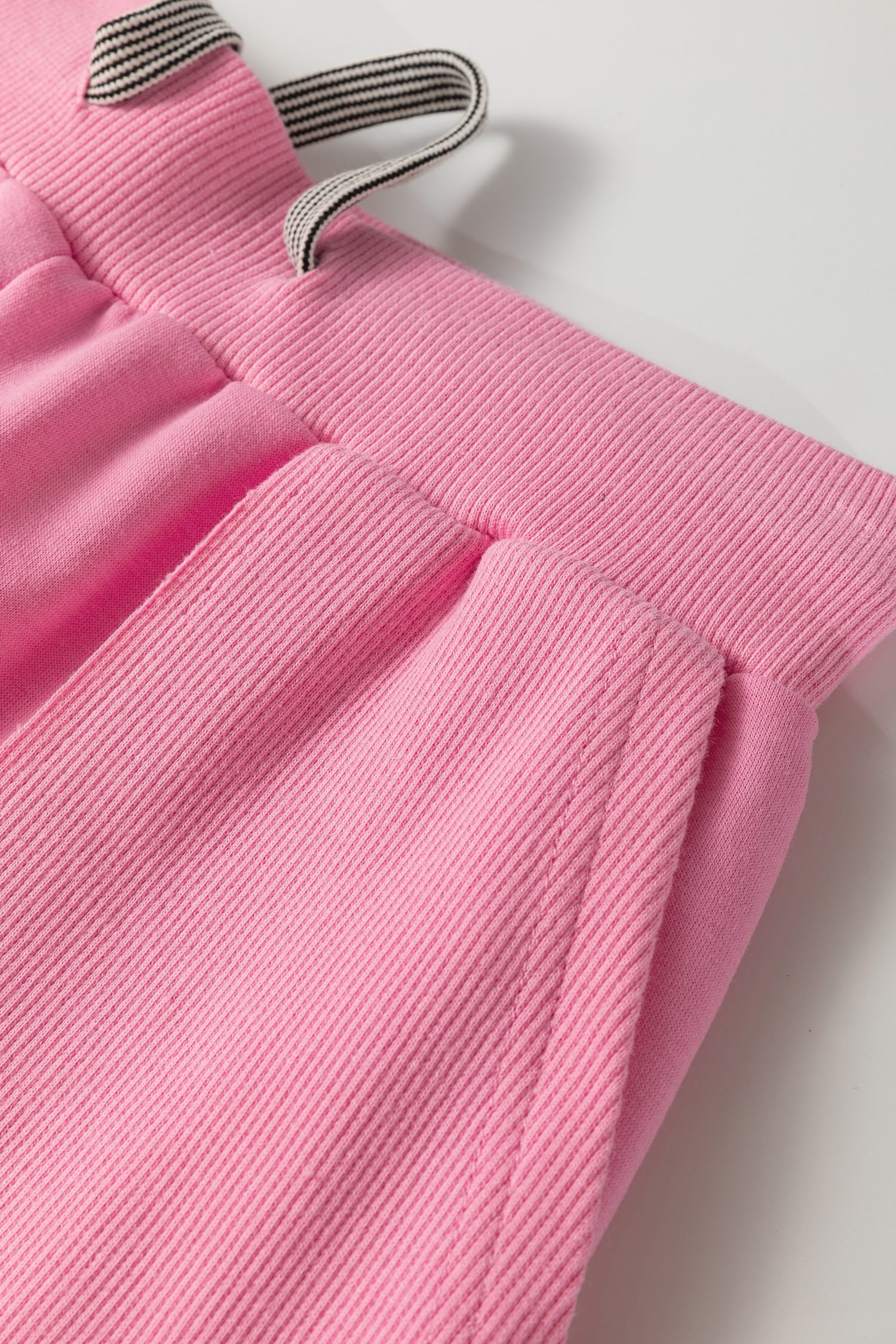 Bonbon Solid Color V Neck Tee Drawstring Pant Set - Image 6