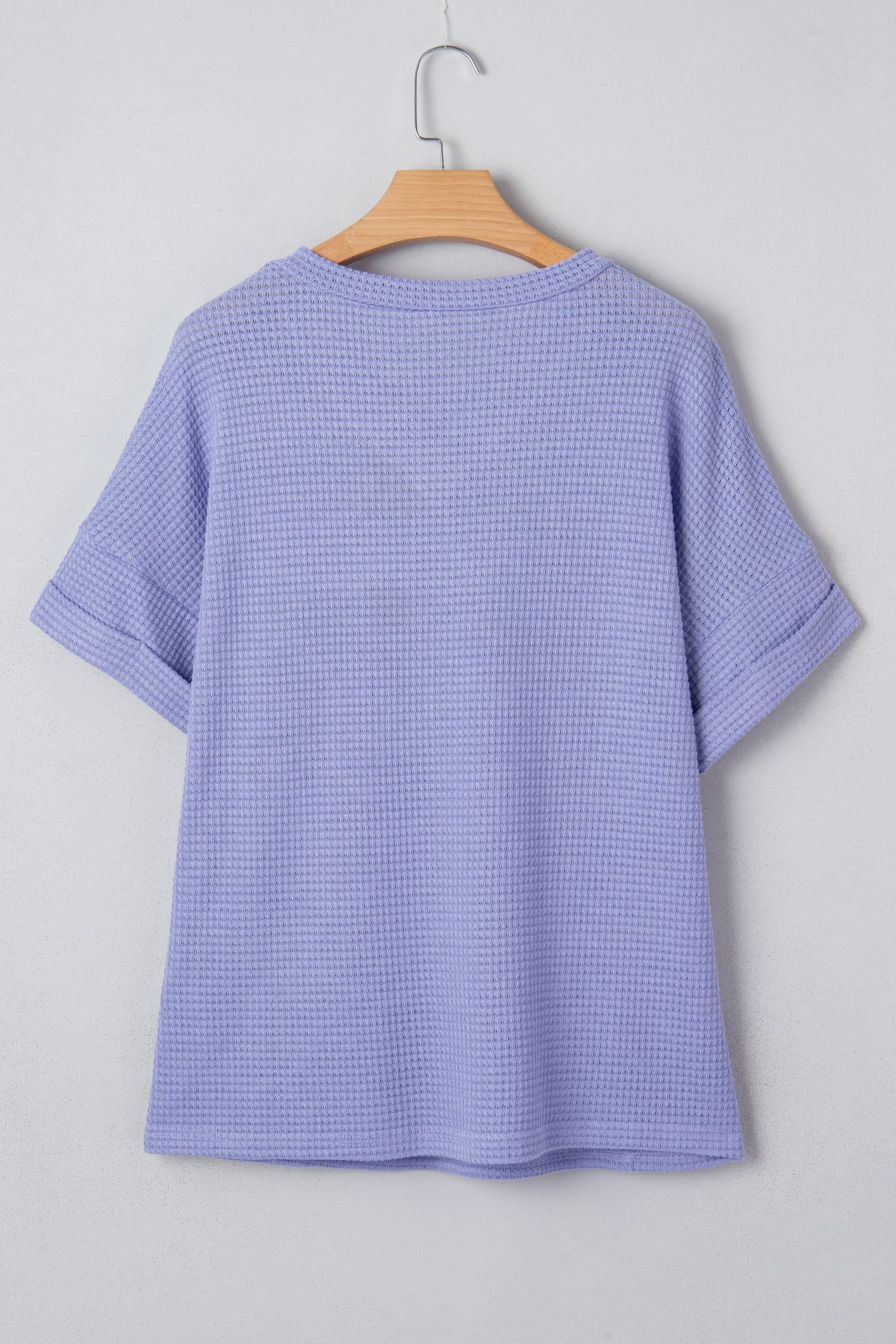 Wisteria Waffle V Neck Short Sleeve Knit Top - Image 6