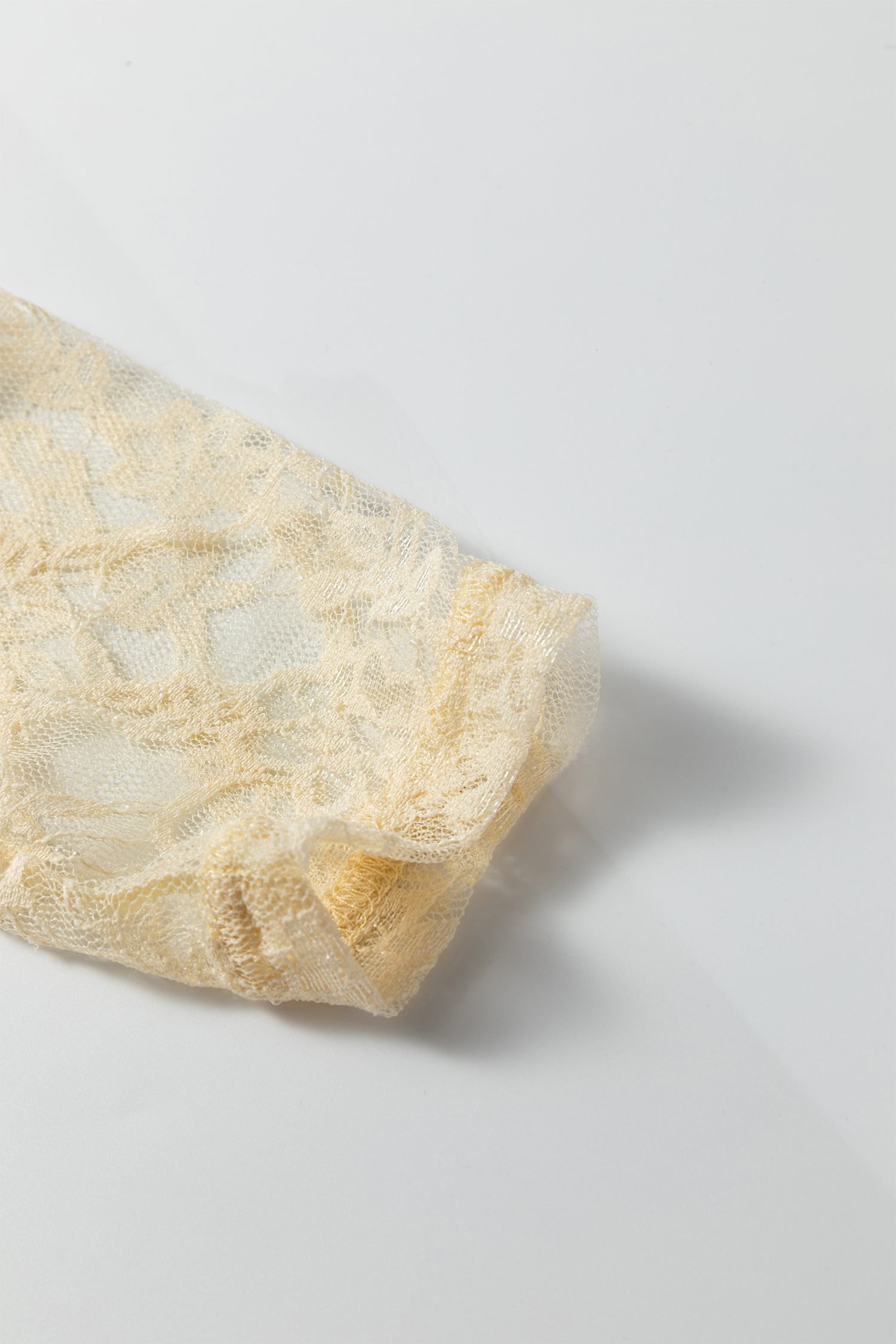 Jet Stream Solid Color Lace Patchwork Long Sleeve T Shirt