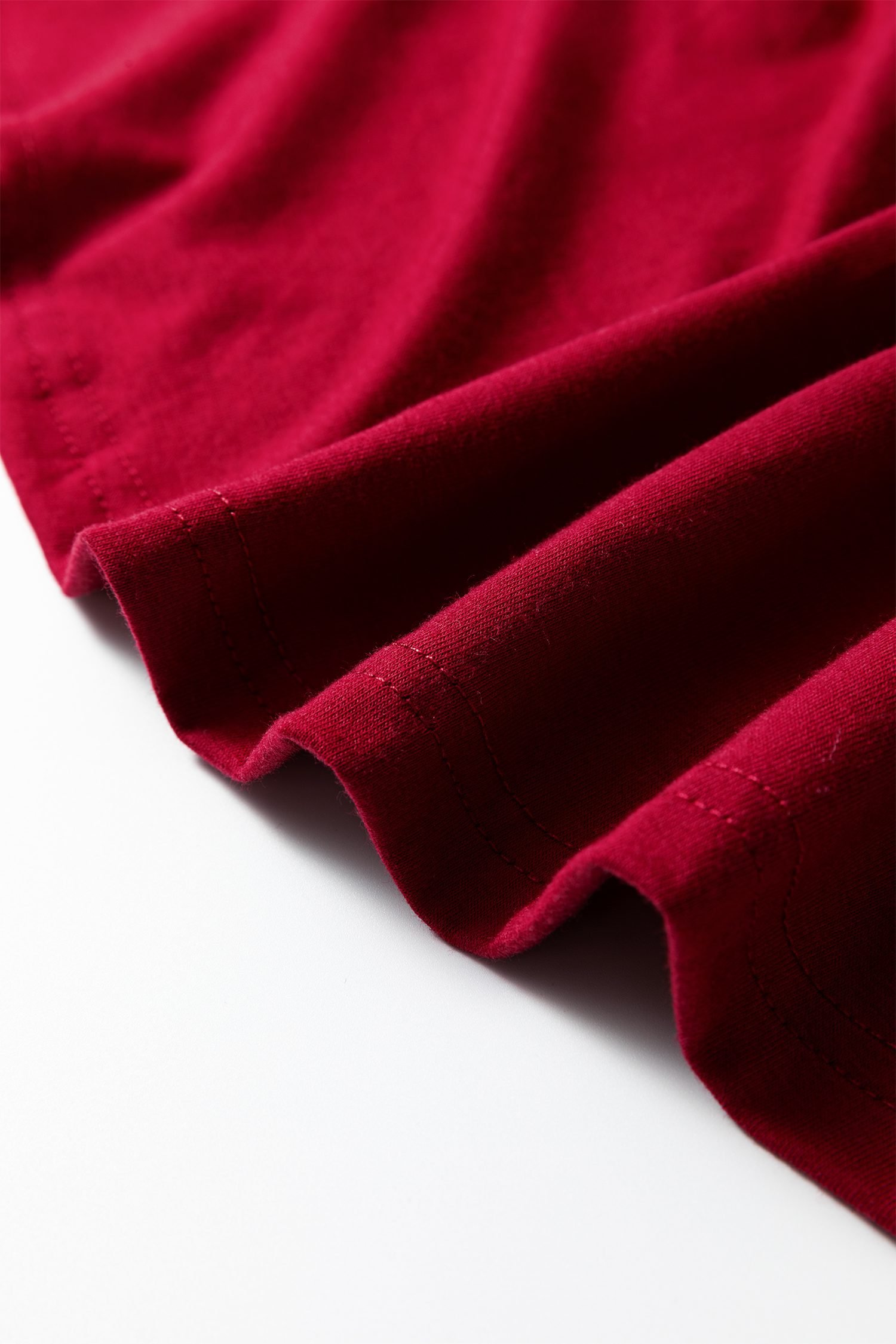 Burgundy Plus Size Solid Color Asymmetric Neck Short Sleeve Blouse