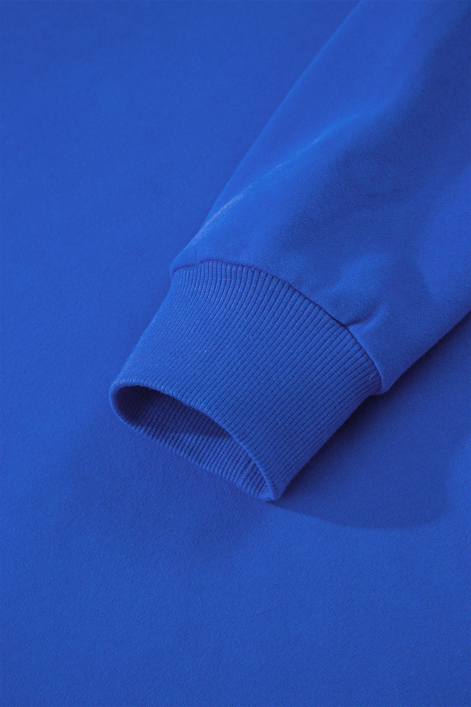 Dark Blue Solid Color Oversized Mock Neck Sweatshirt - Image 17