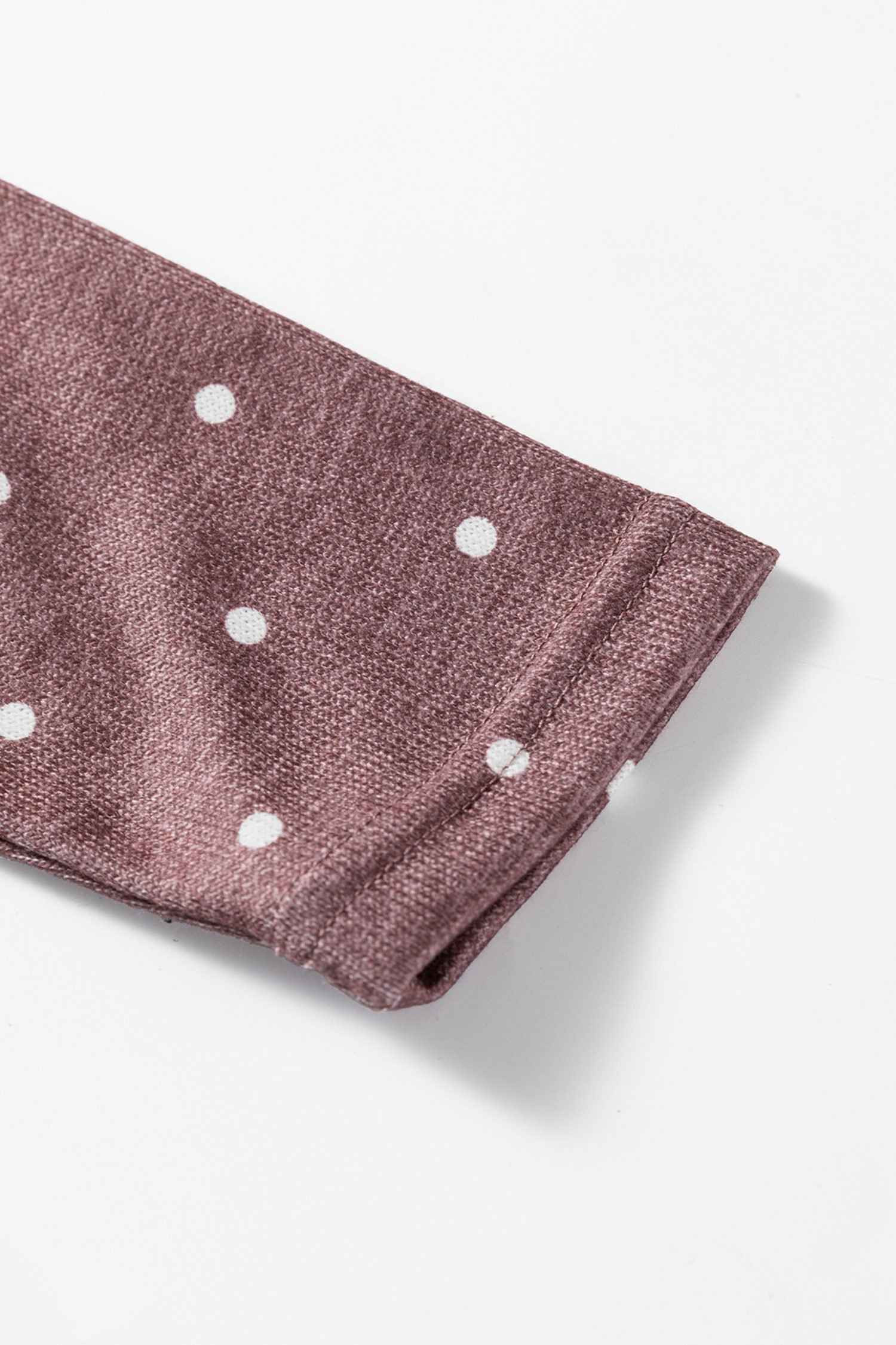 Dark Brown Polka Dot Boat Neck Knit Long Sleeve T Shirt - Image 8