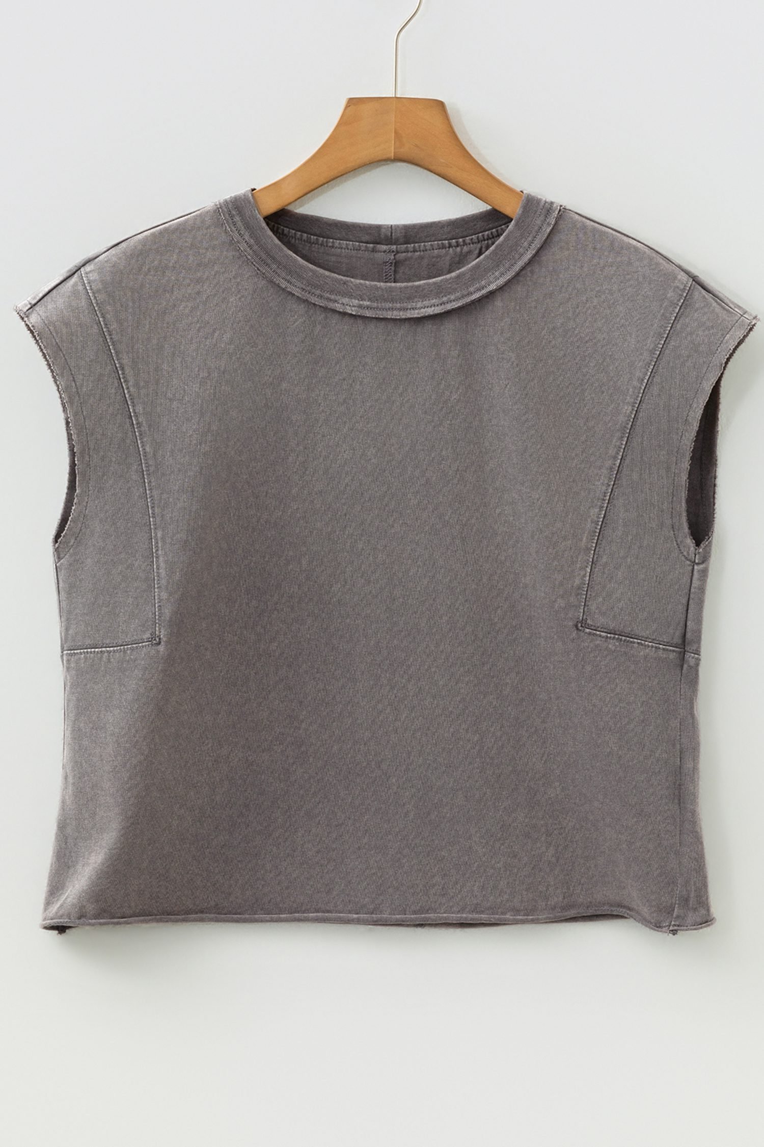 Medium Grey Mineral Wash Boxy Fit Cotton Tank Top