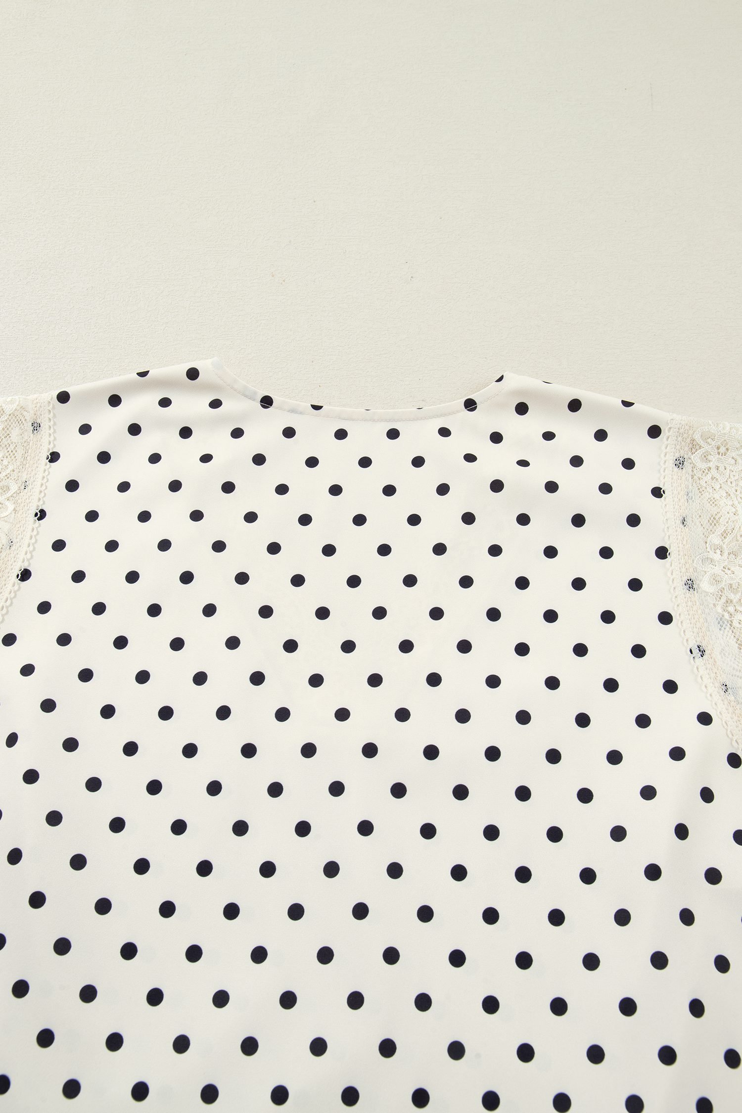 Apricot Plus Size Polka Dot Print Lace Trim V Neck Sleeveless Top