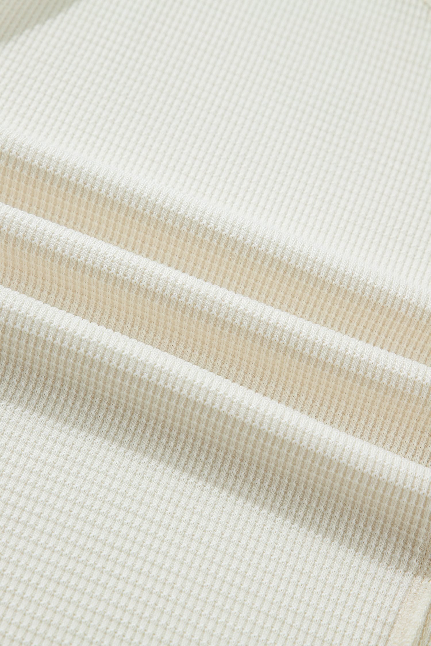 Beige Thermal Knit Lace Ruched Patchwork Long Sleeve V Neck Top - Image 10